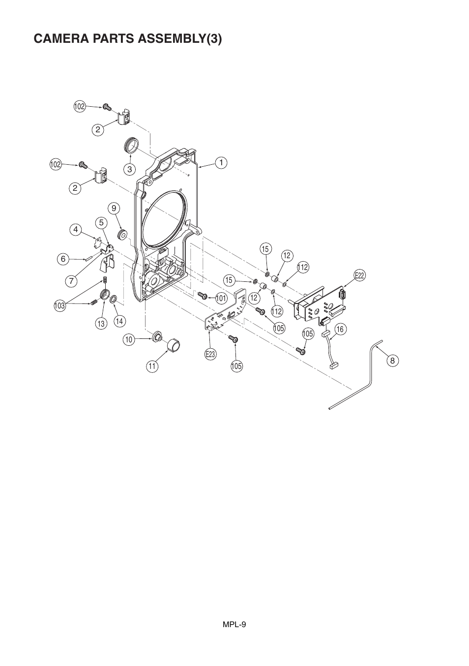 Camera parts assembly(3) | Panasonic AJ-HPX2000P User Manual | Page 10 / 25