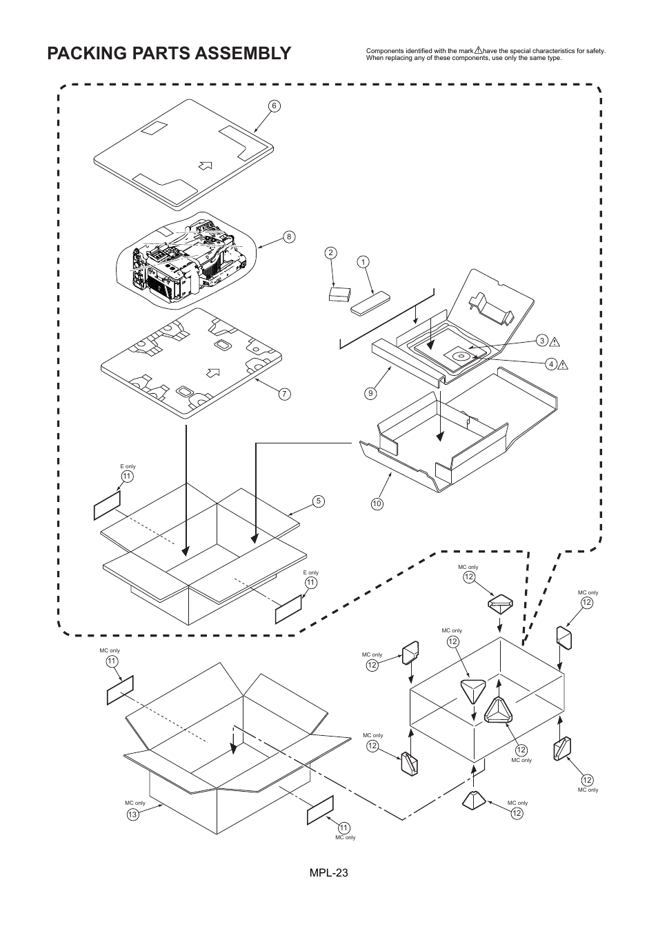 Packing parts assembly, Mpl-23 | Panasonic AJ-HPX2000P User Manual | Page 24 / 25