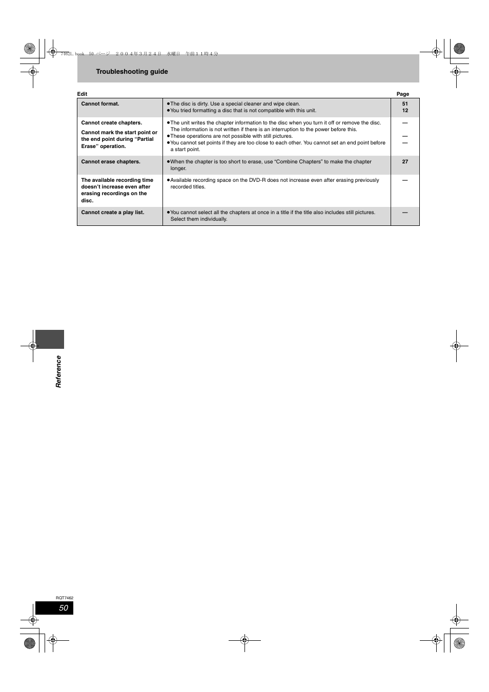 Panasonic DMR-E85H User Manual | Page 50 / 52