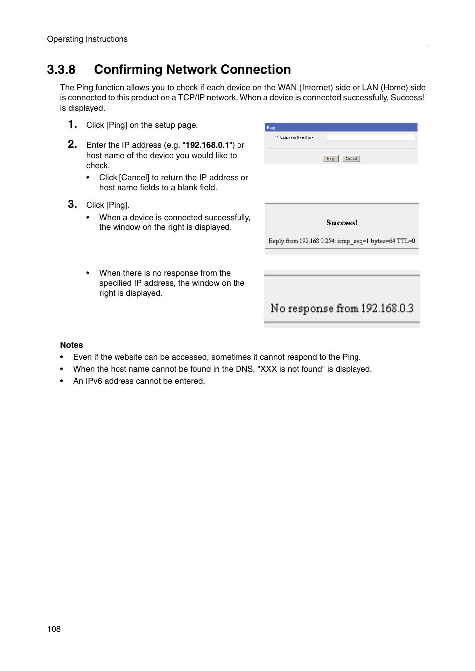 8 confirming network connection | Panasonic BB-HGW700A User Manual | Page 108 / 152