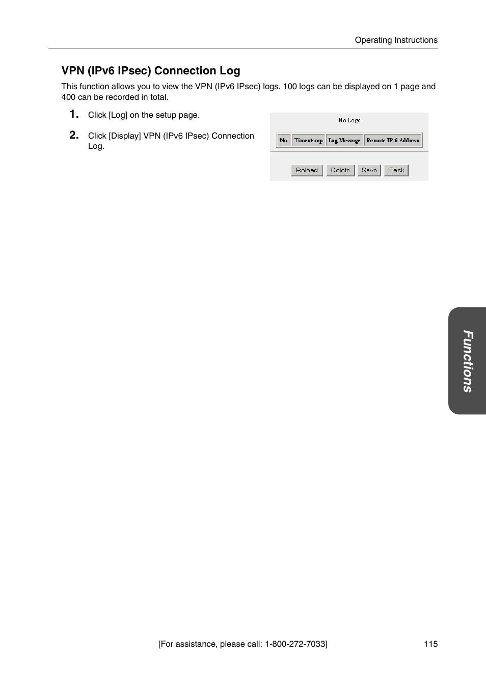 Functio n s | Panasonic BB-HGW700A User Manual | Page 115 / 152