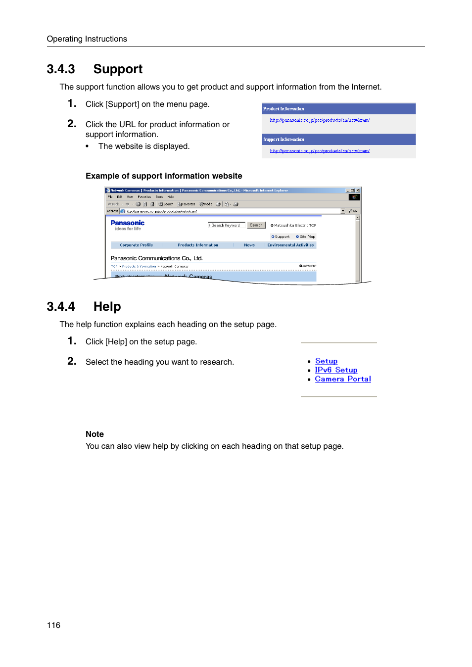 3 support, 4 help, 3 support 3.4.4 help | Ge 116 | Panasonic BB-HGW700A User Manual | Page 116 / 152