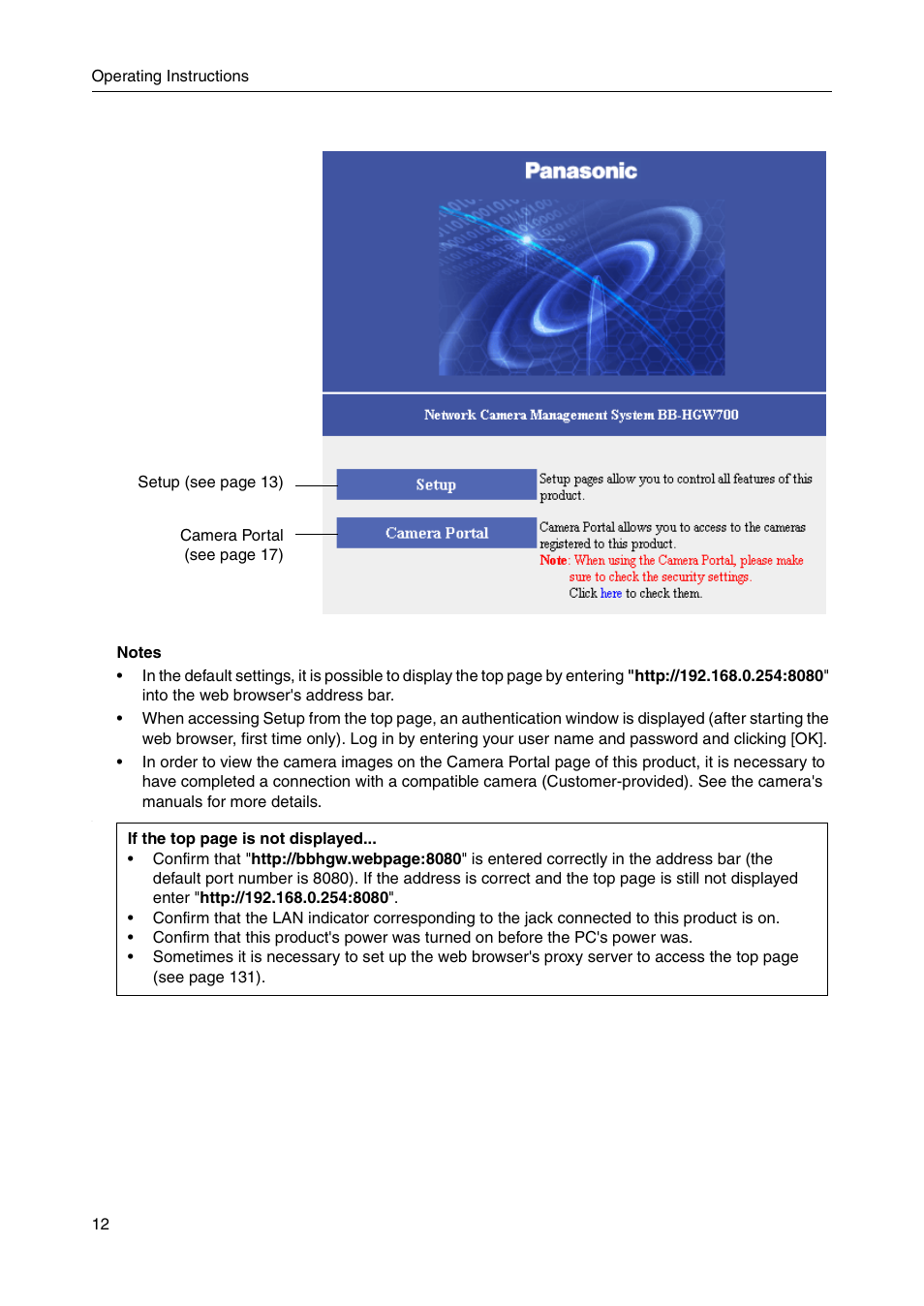 Panasonic BB-HGW700A User Manual | Page 12 / 152