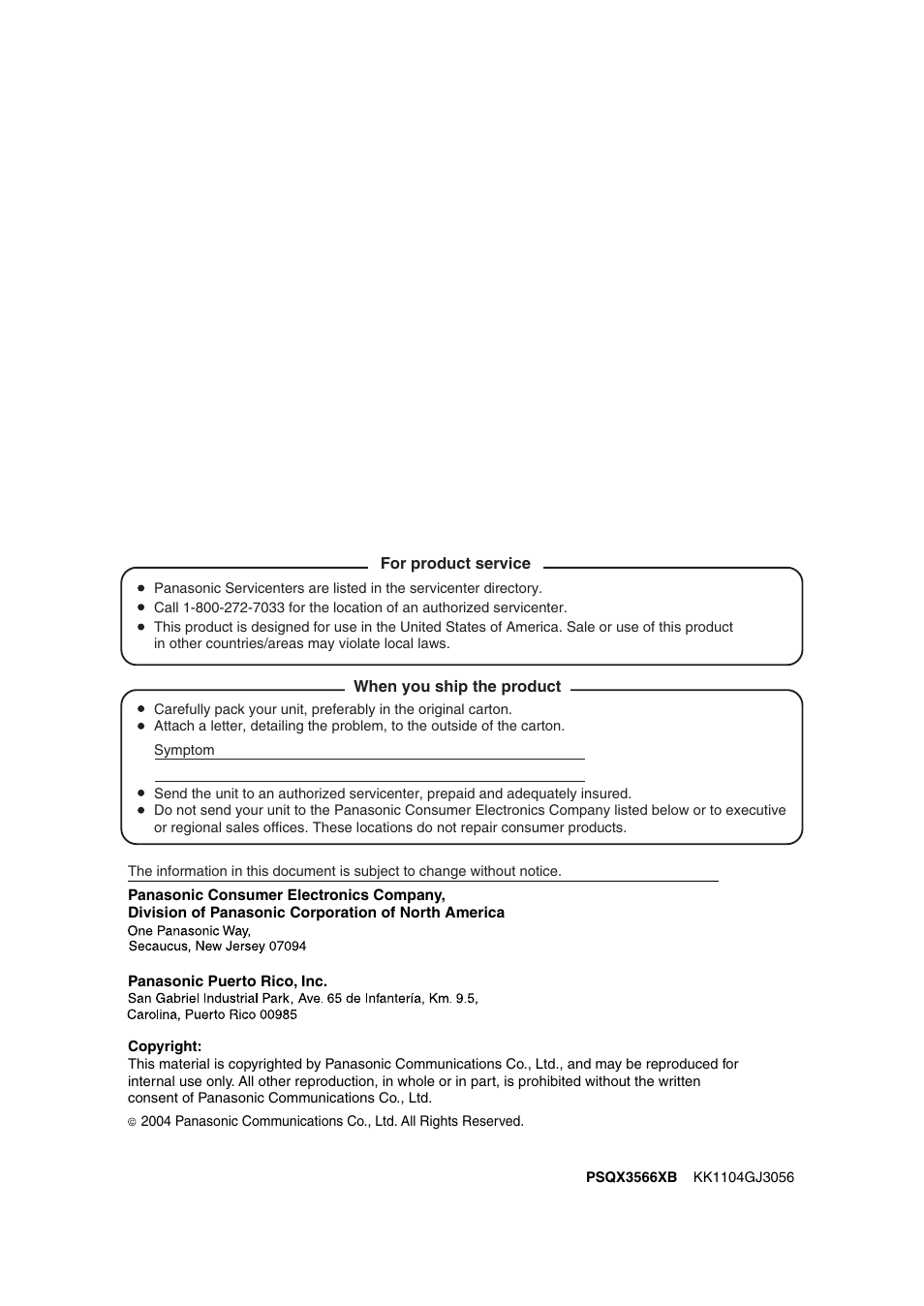 Panasonic BB-HGW700A User Manual | Page 152 / 152