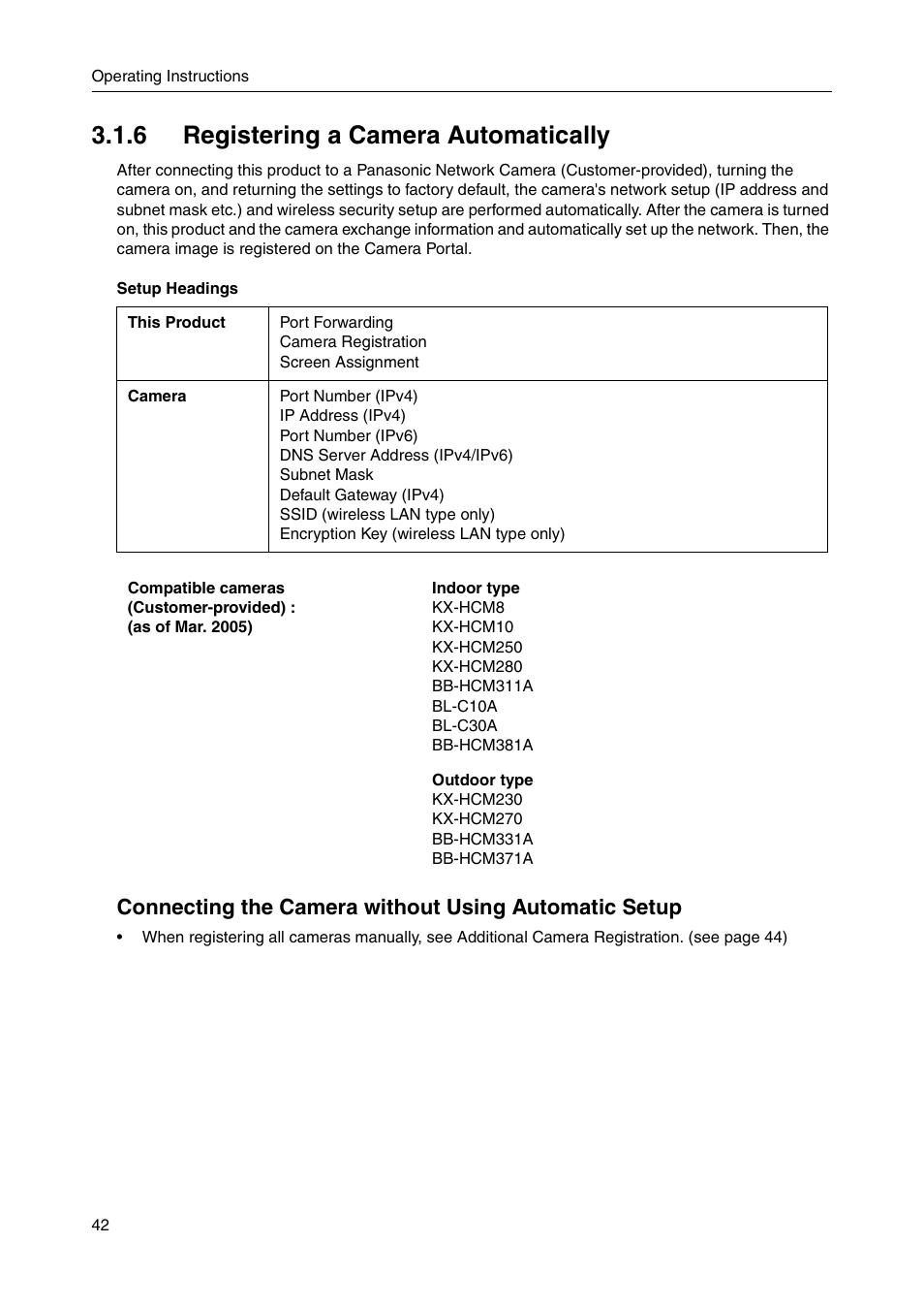 6 registering a camera automatically | Panasonic BB-HGW700A User Manual | Page 42 / 152