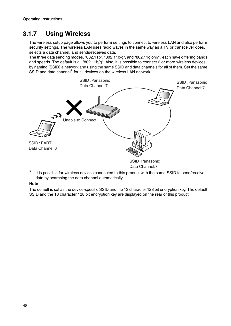 7 using wireless | Panasonic BB-HGW700A User Manual | Page 48 / 152