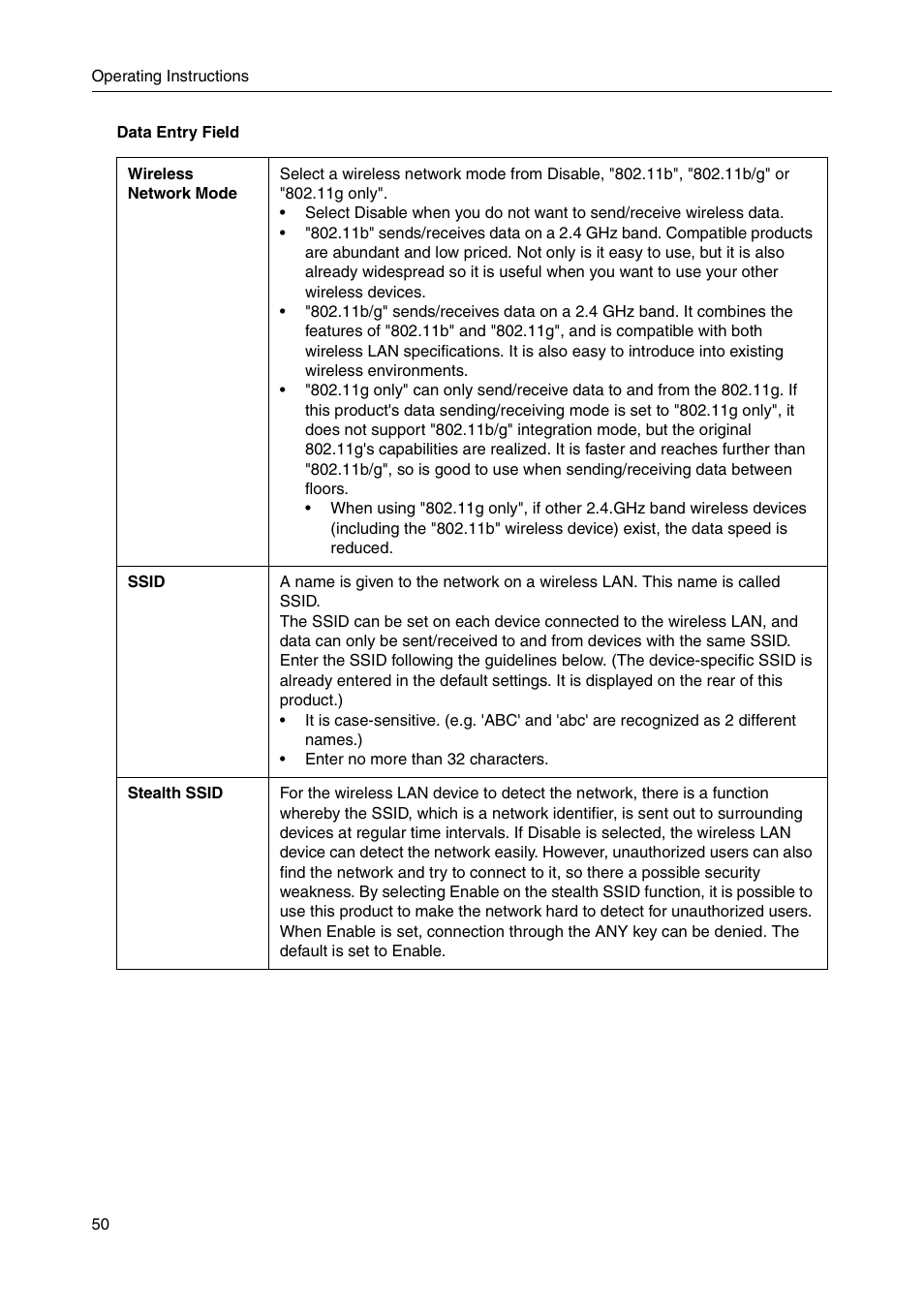 Panasonic BB-HGW700A User Manual | Page 50 / 152