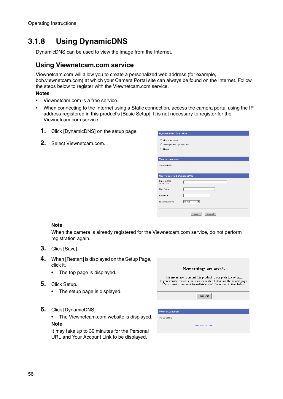 8 using dynamicdns, Ge 56) | Panasonic BB-HGW700A User Manual | Page 56 / 152