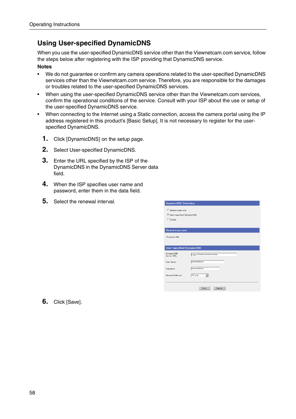 Using user-specified dynamicdns | Panasonic BB-HGW700A User Manual | Page 58 / 152