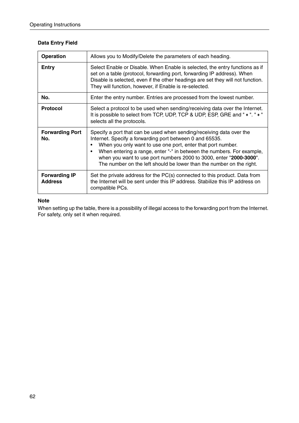 Panasonic BB-HGW700A User Manual | Page 62 / 152