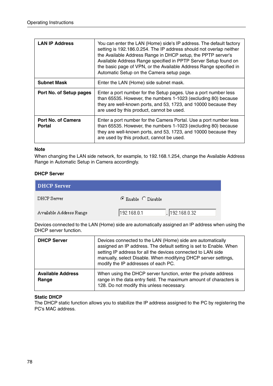 Panasonic BB-HGW700A User Manual | Page 78 / 152