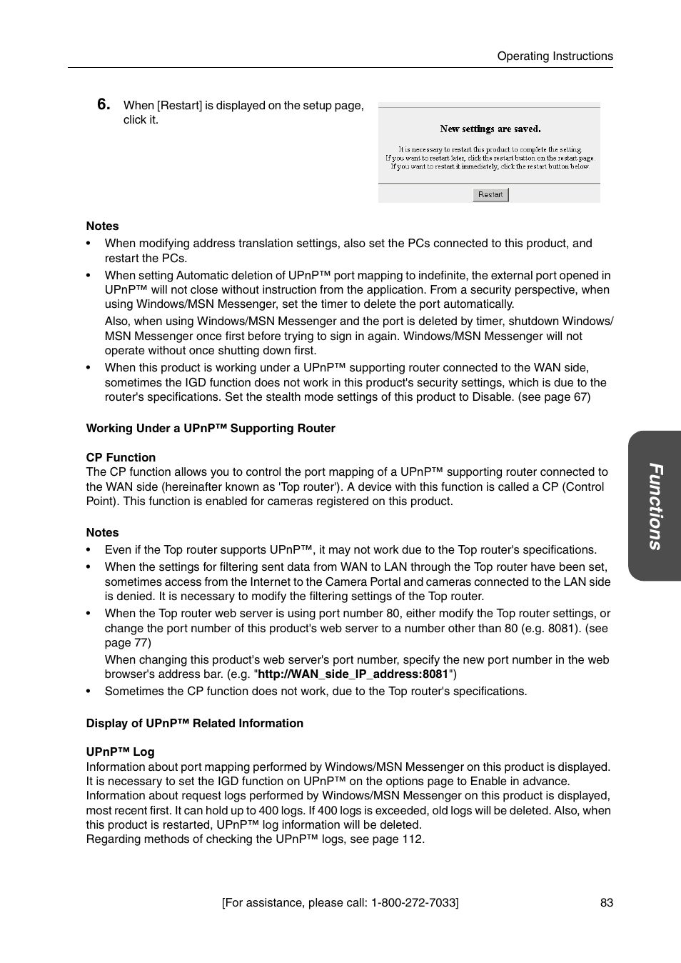 Functio n s | Panasonic BB-HGW700A User Manual | Page 83 / 152