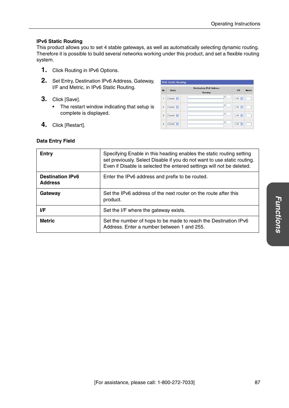 Functio n s | Panasonic BB-HGW700A User Manual | Page 87 / 152