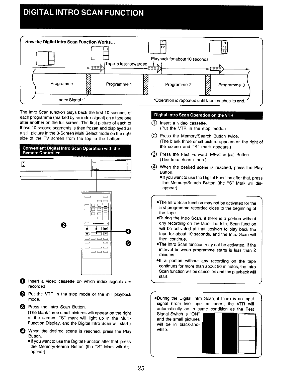 Digital intro scan function | Panasonic NV-D48 Series User Manual | Page 25 / 36