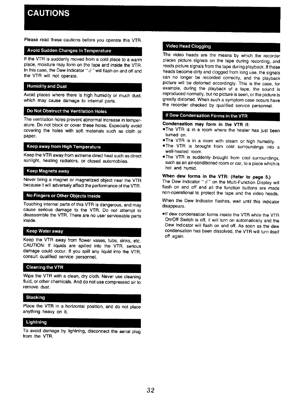 Stacking | Panasonic NV-D48 Series User Manual | Page 32 / 36