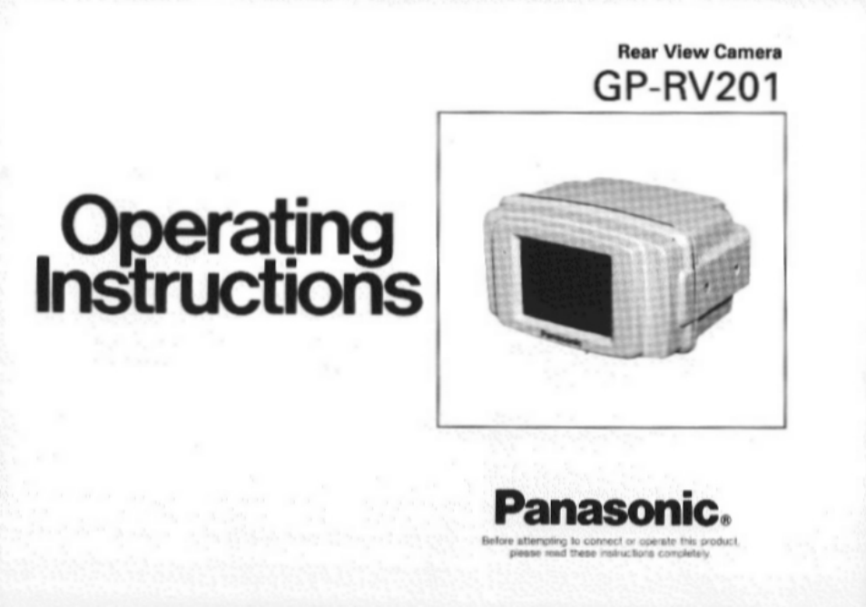 Panasonic GP-RV201 User Manual | 16 pages