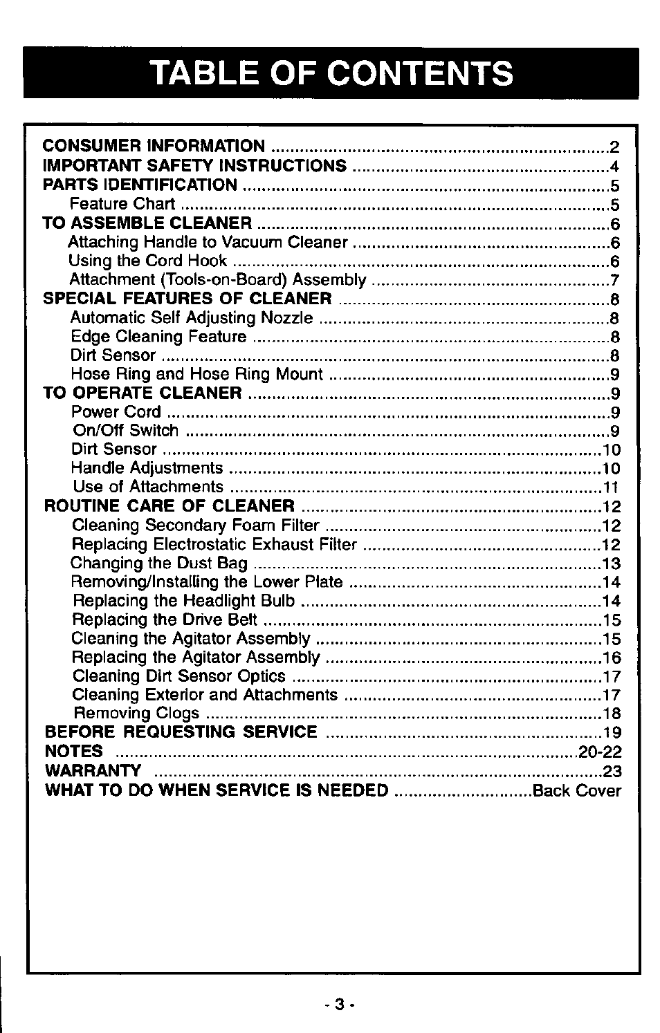 Panasonic MC-V6970 User Manual | Page 3 / 24