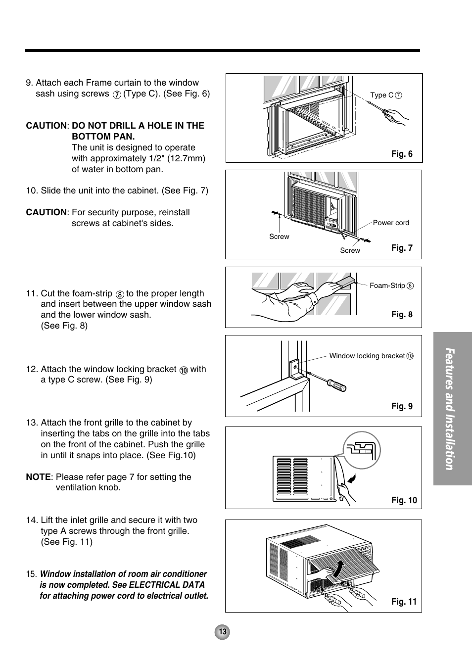 Features and installation | Panasonic CW-XC144HU User Manual | Page 13 / 56