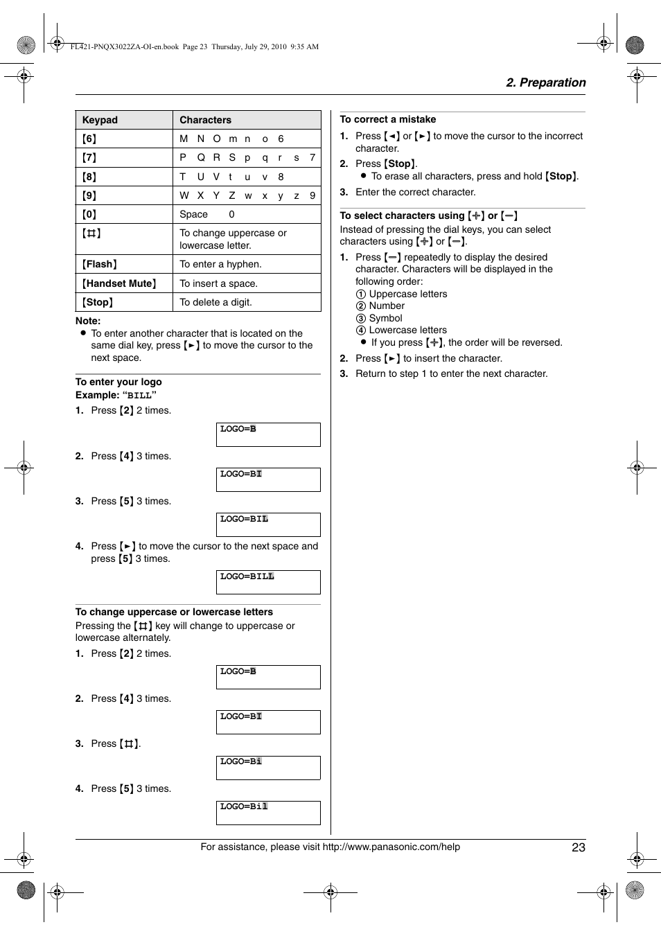 Panasonic KX-FL421 User Manual | Page 23 / 72