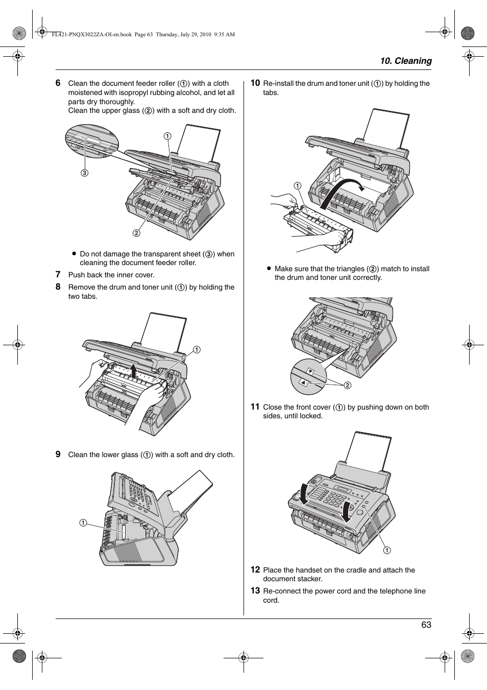 Panasonic KX-FL421 User Manual | Page 63 / 72