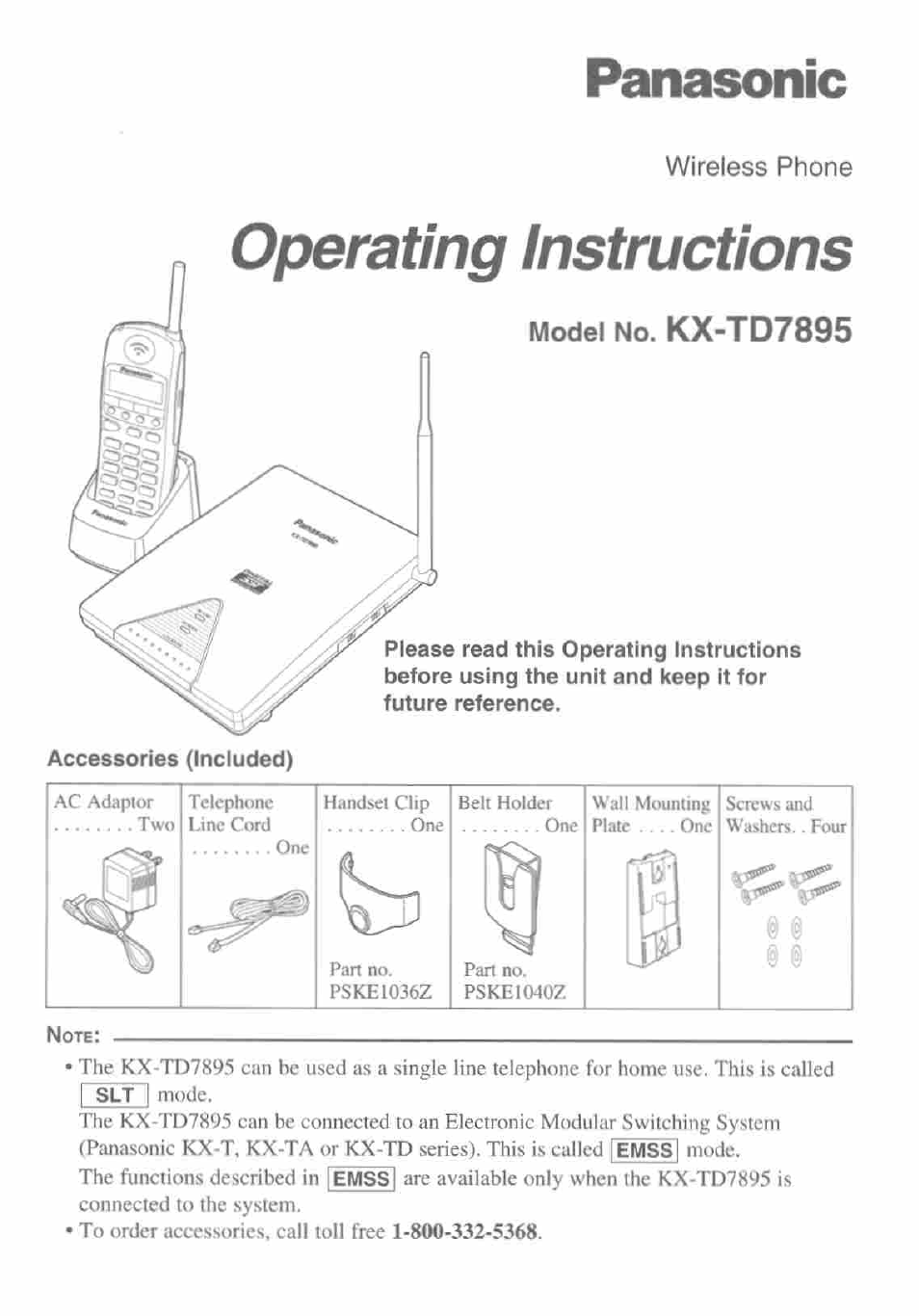 Panasonic KX-TD7895 User Manual | 48 pages
