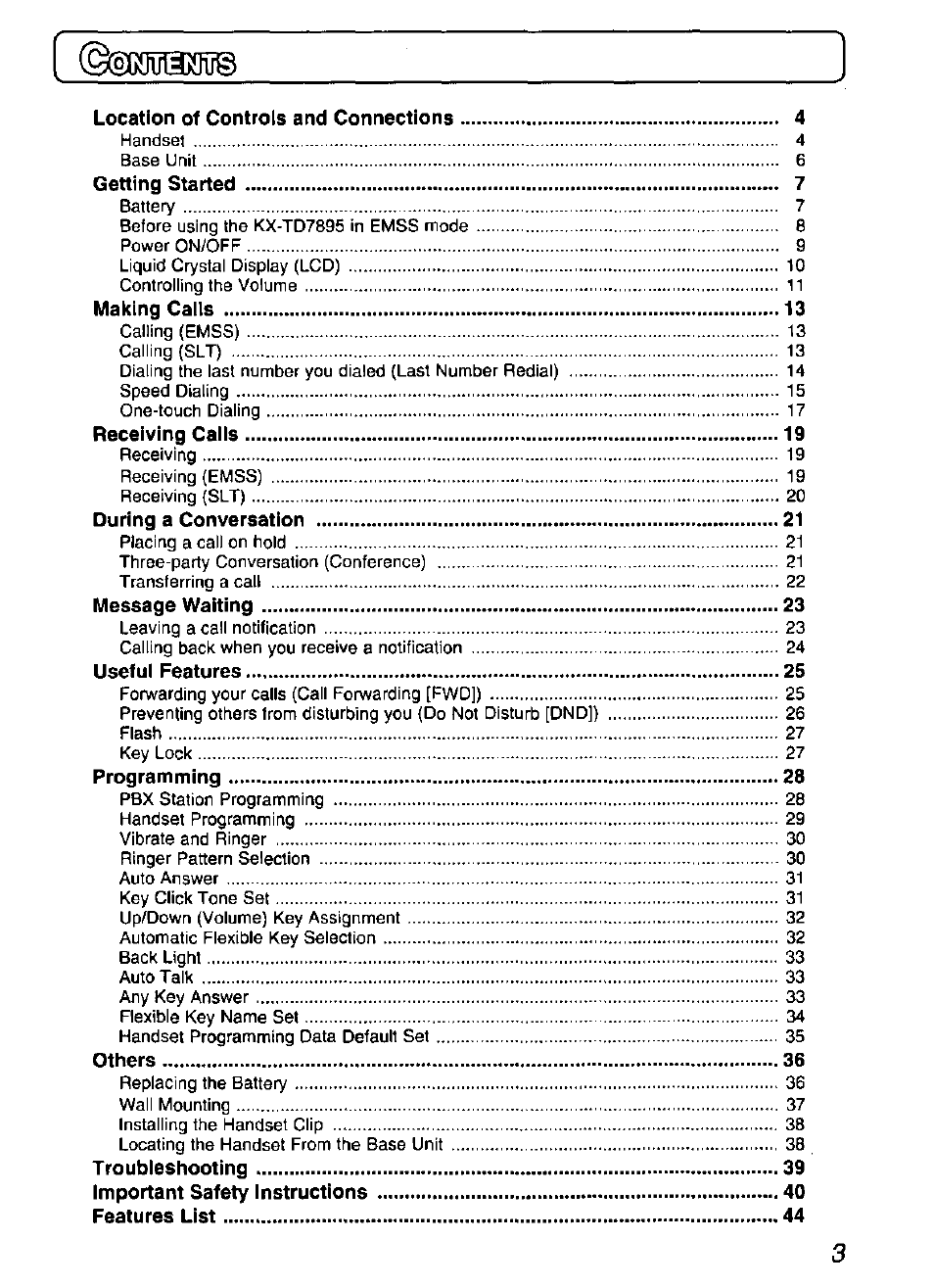 Panasonic KX-TD7895 User Manual | Page 3 / 48