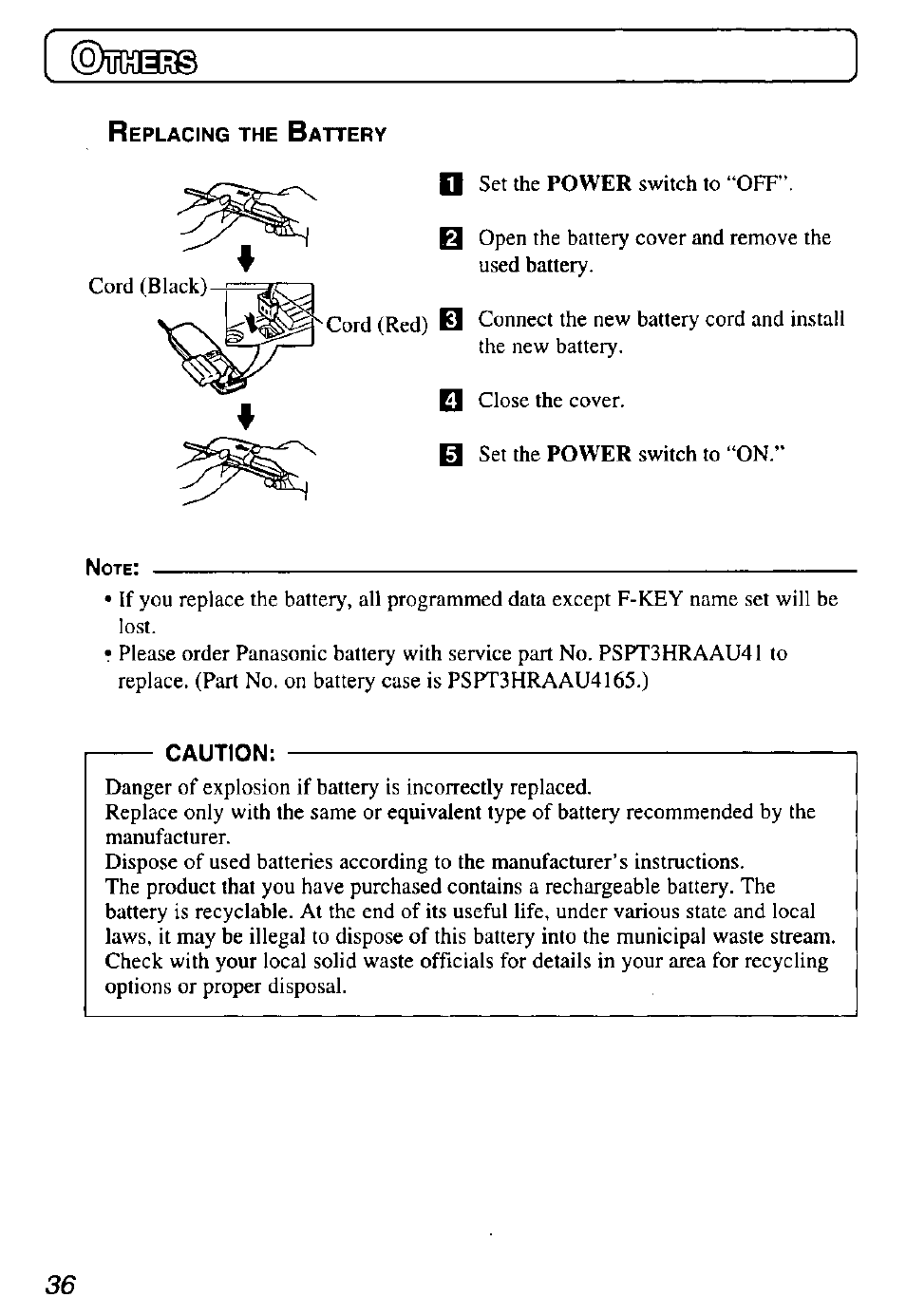 Caution | Panasonic KX-TD7895 User Manual | Page 36 / 48
