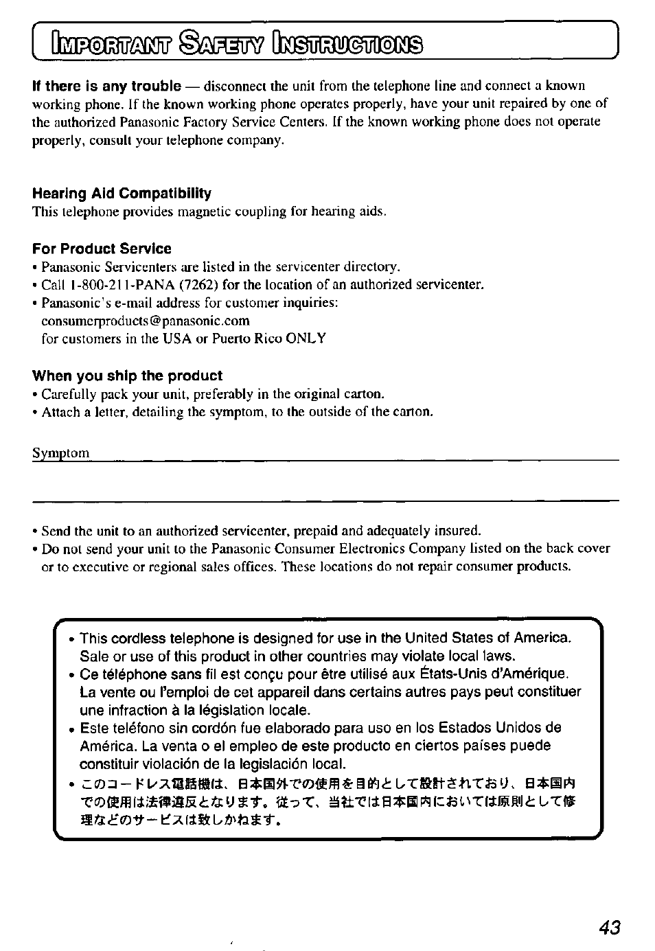 Panasonic KX-TD7895 User Manual | Page 43 / 48