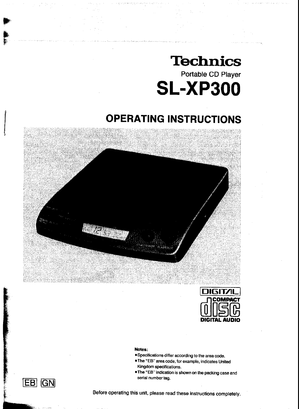 Panasonic SL-XP300 User Manual | 17 pages