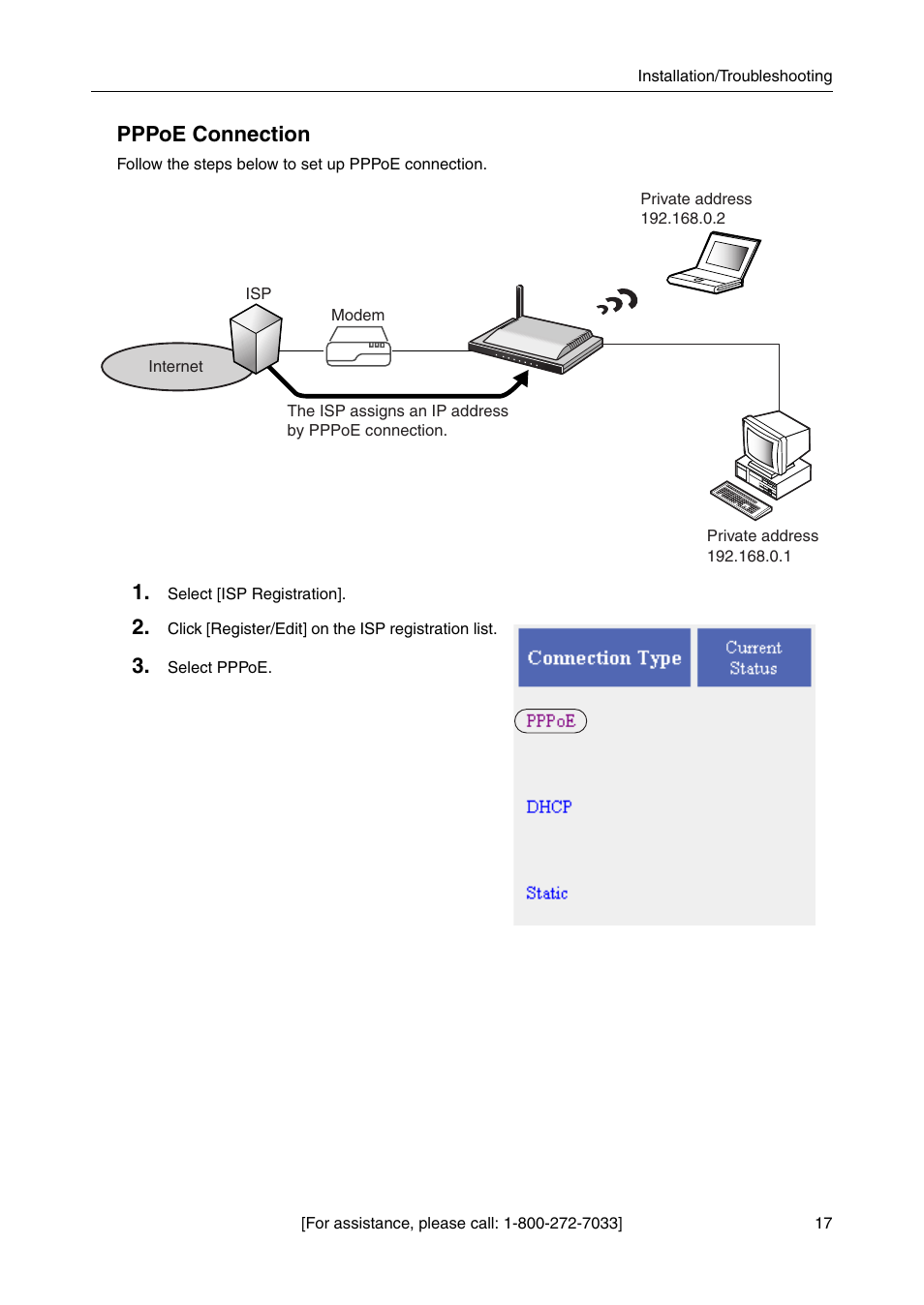 Pppoe connection | Panasonic CAMERA MANAGEMENT SYSTEM BB-HGW700A User Manual | Page 17 / 32