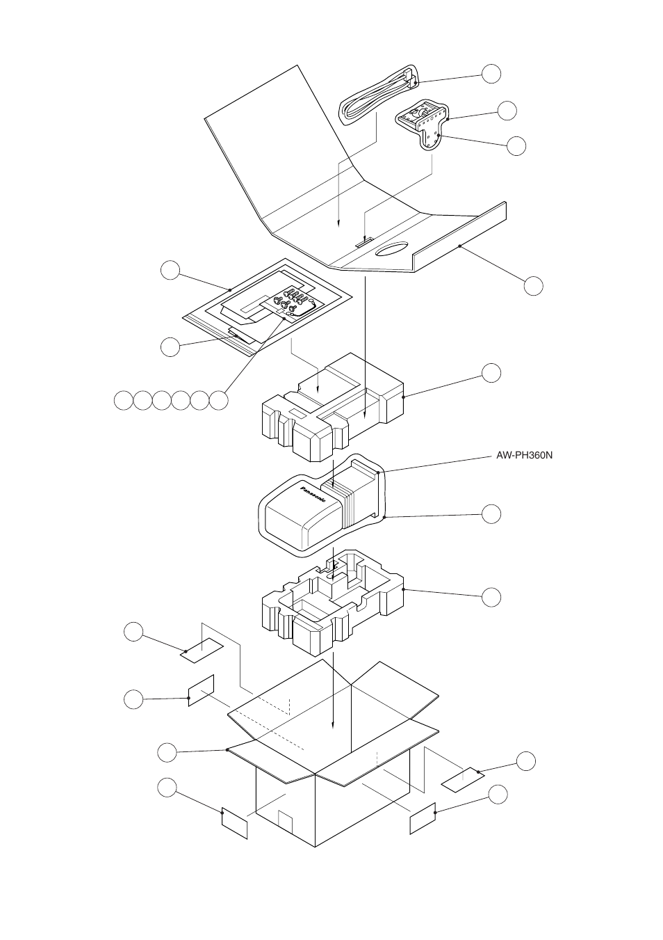 Packaging parts assembly | Panasonic AW-PH360N User Manual | Page 4 / 5