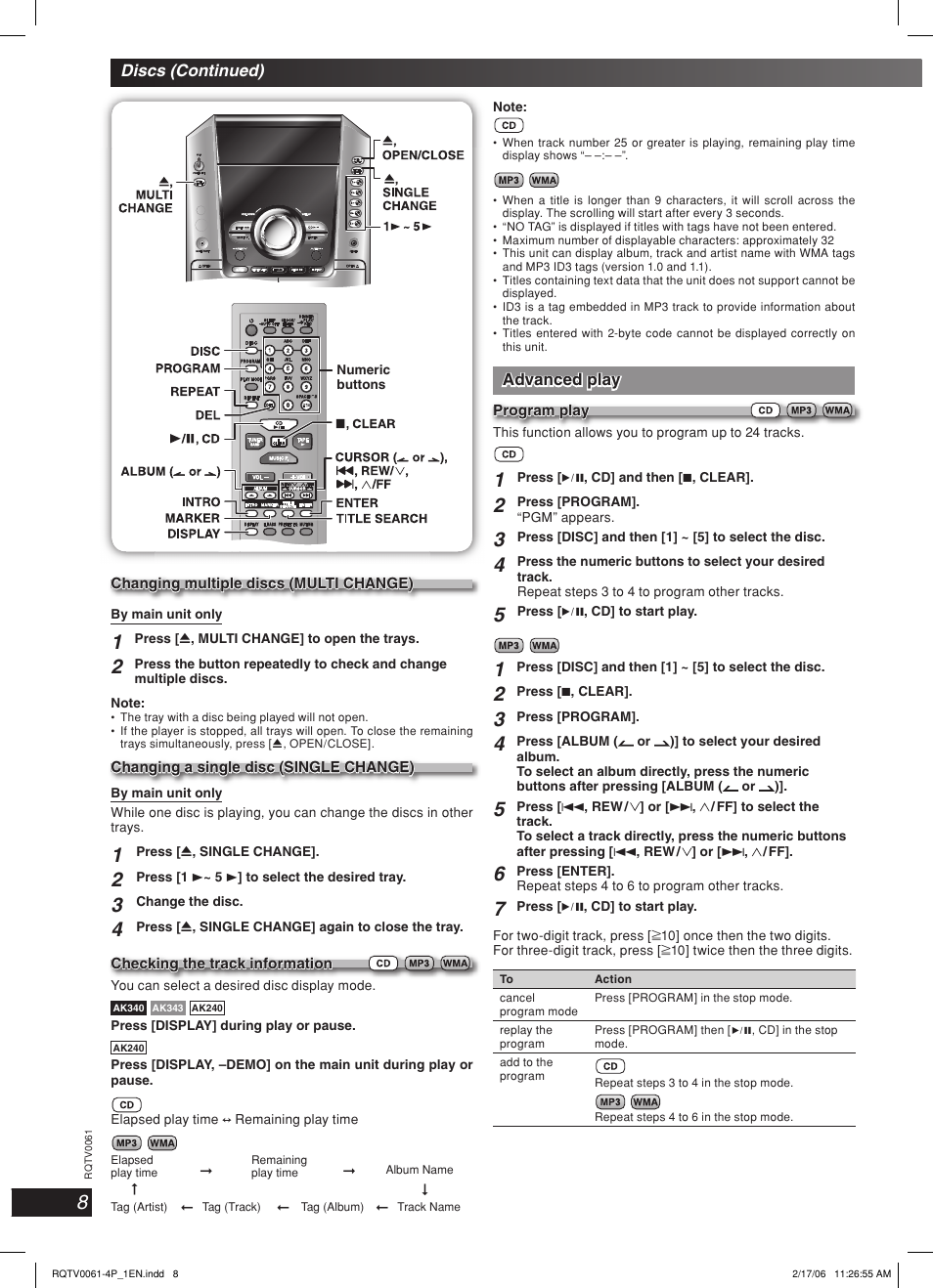 Panasonic SC-AK240 User Manual | Page 8 / 28