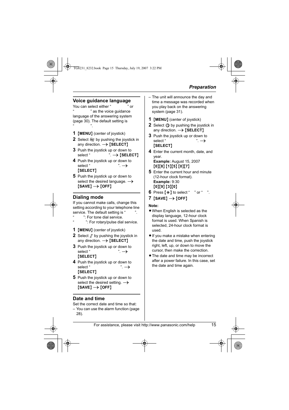 Panasonic KX-TG8231 User Manual | Page 15 / 56