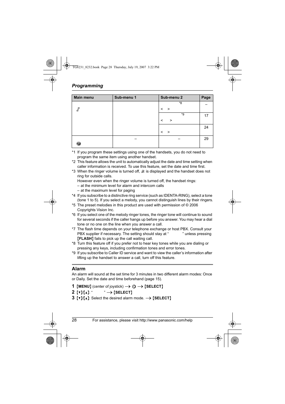 Answer on, Answer off, Remote code | Voice prompt, Set dial mode | Panasonic KX-TG8231 User Manual | Page 28 / 56