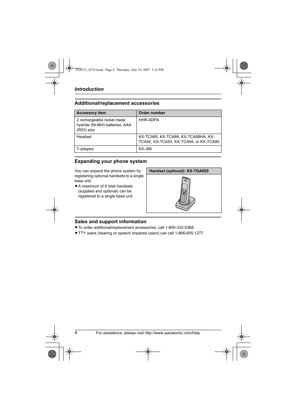 Panasonic KX-TG8231 User Manual | Page 4 / 56