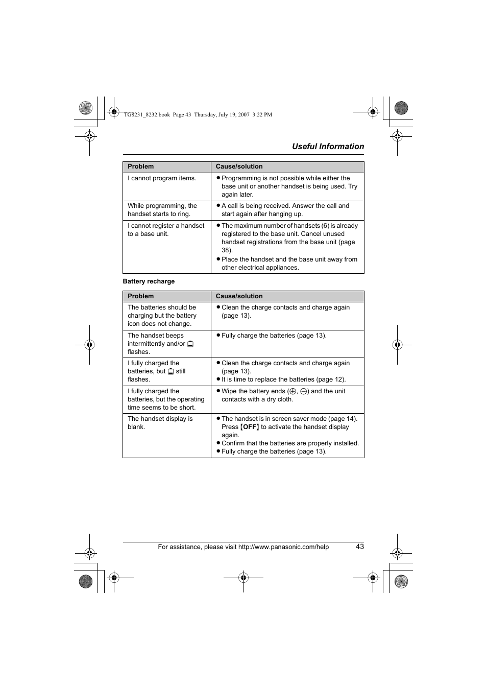 Panasonic KX-TG8231 User Manual | Page 43 / 56