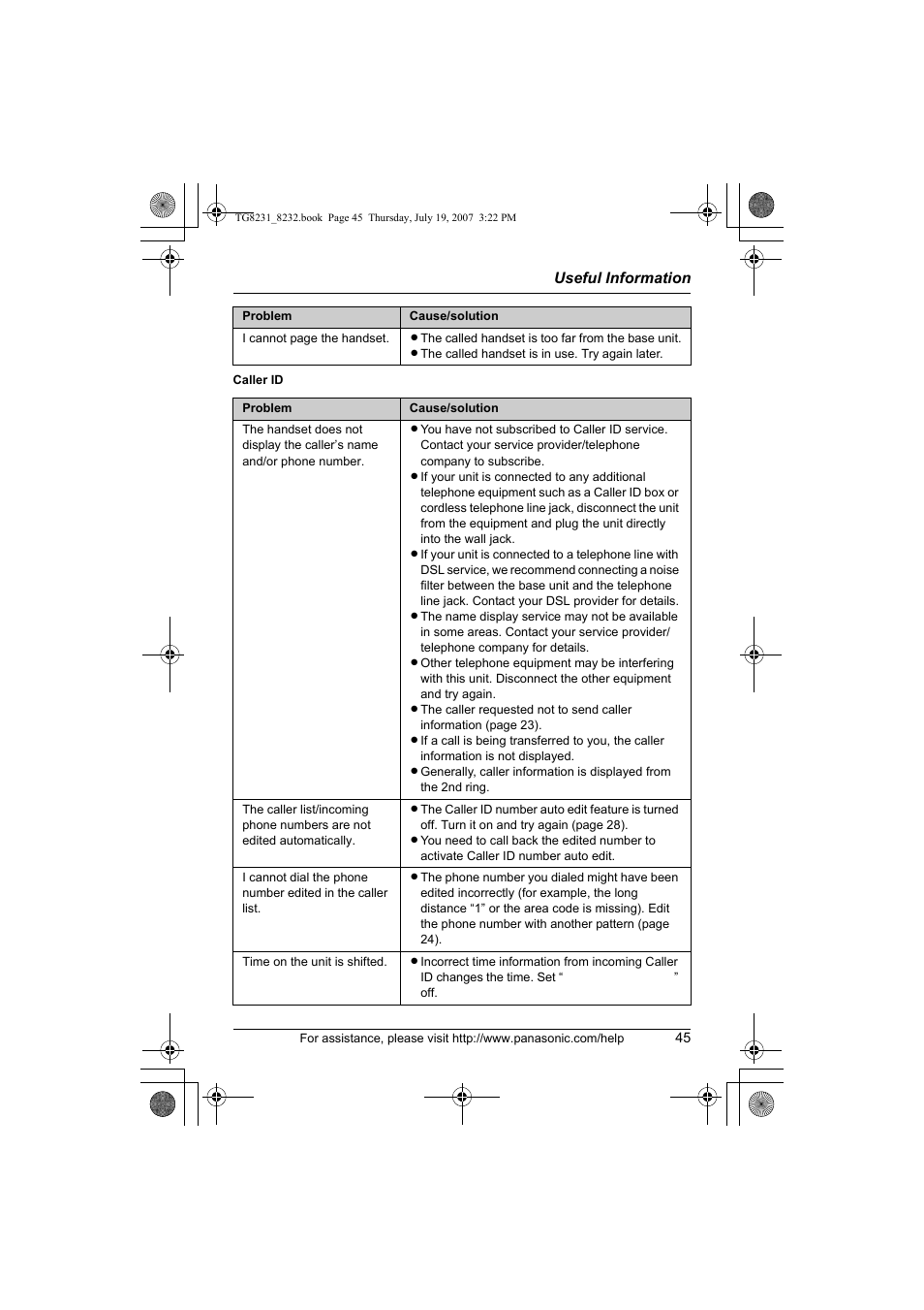 Panasonic KX-TG8231 User Manual | Page 45 / 56