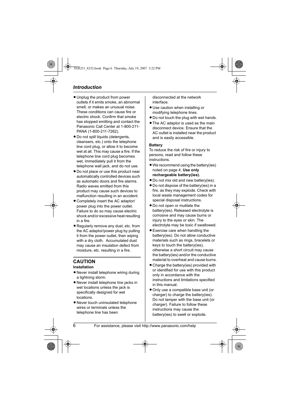 Panasonic KX-TG8231 User Manual | Page 6 / 56