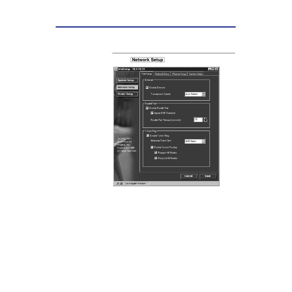Network setup, 158 setup from the printer panel and websetup | Panasonic KX-PS8100 User Manual | Page 158 / 305
