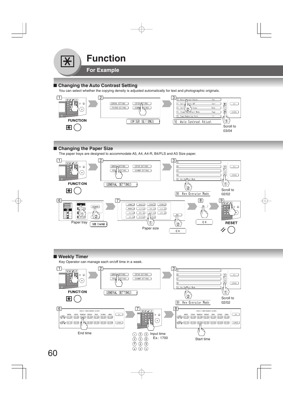 Function, For example | Panasonic DP-2310 User Manual | Page 60 / 80