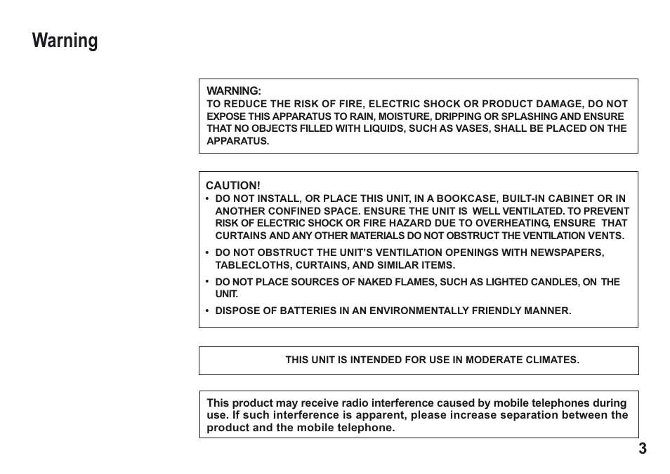 Warning | Panasonic NV-MV15 Series User Manual | Page 3 / 32