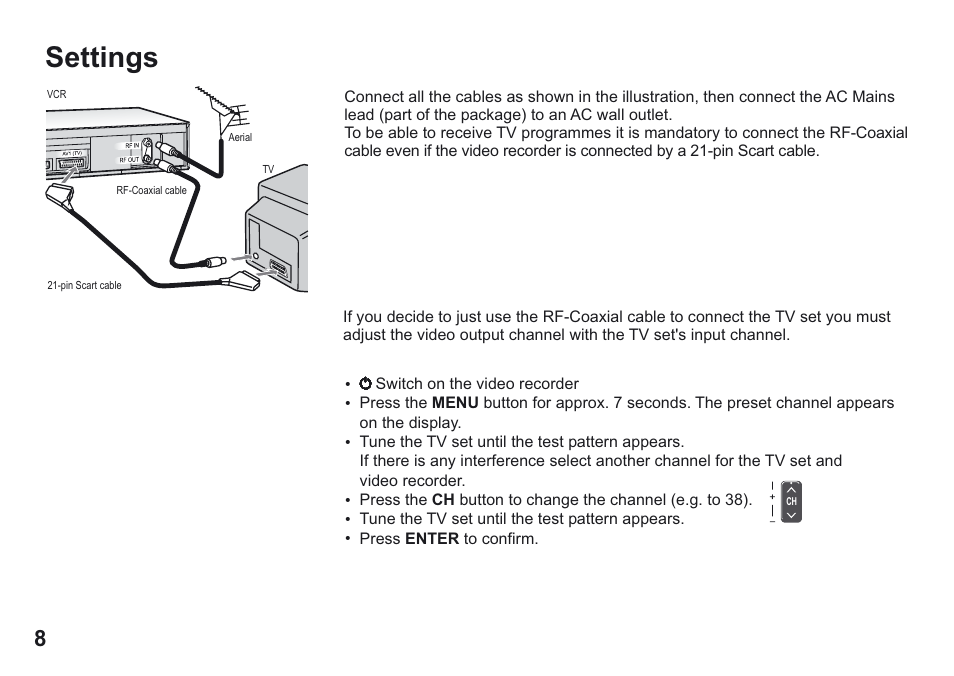 Settings | Panasonic NV-MV15 Series User Manual | Page 8 / 32