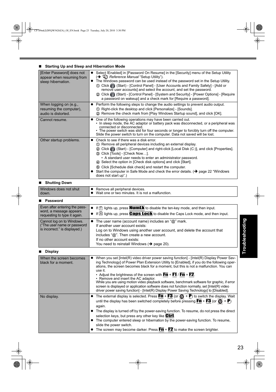 Panasonic CF-S9 User Manual | Page 23 / 36