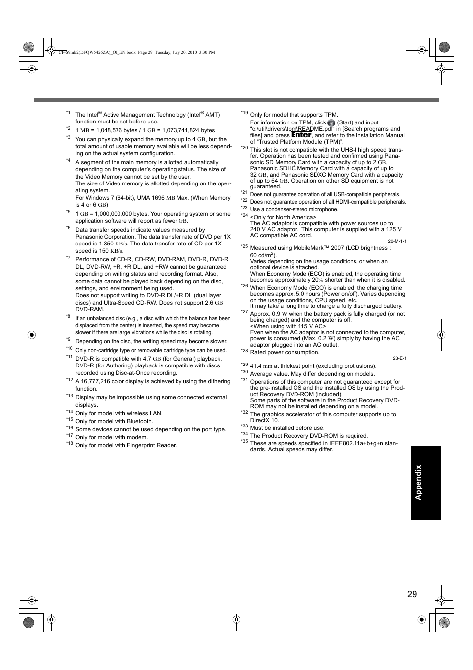 Panasonic CF-S9 User Manual | Page 29 / 36