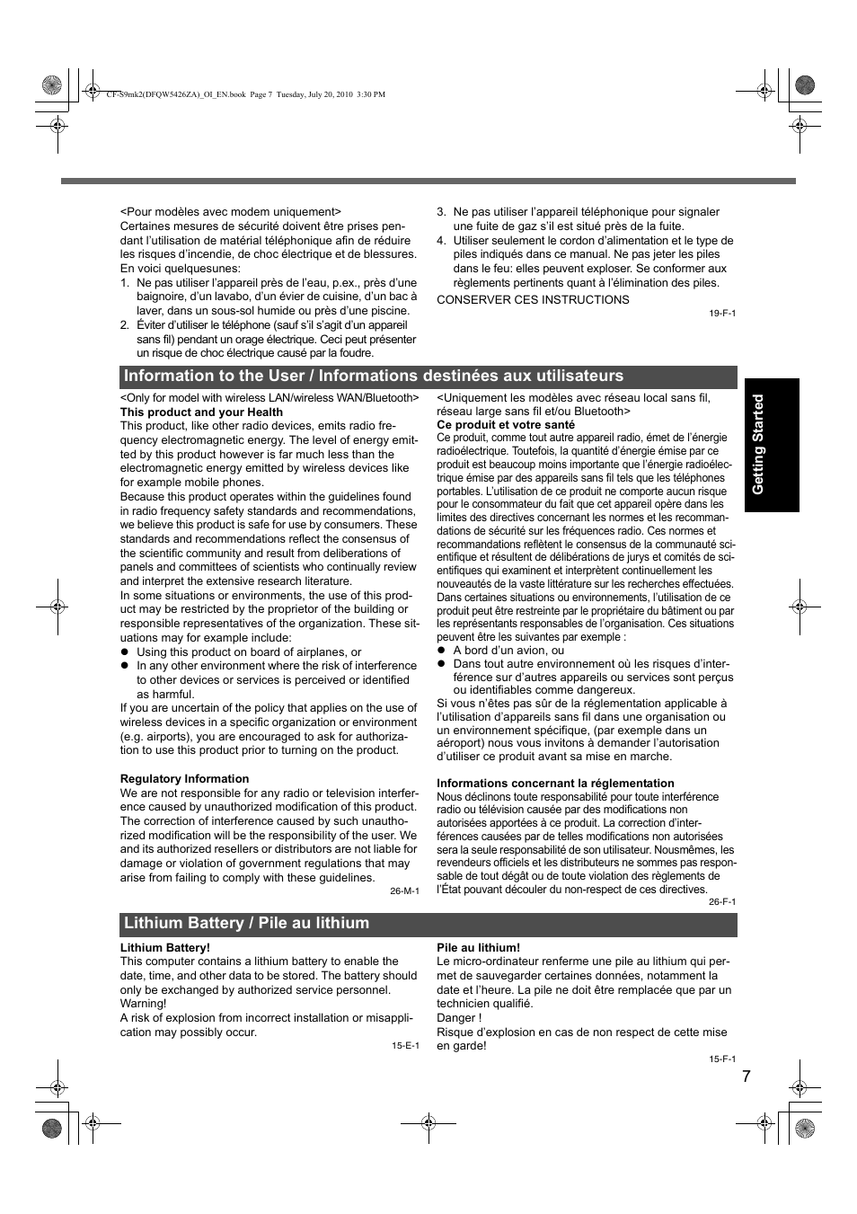 Panasonic CF-S9 User Manual | Page 7 / 36