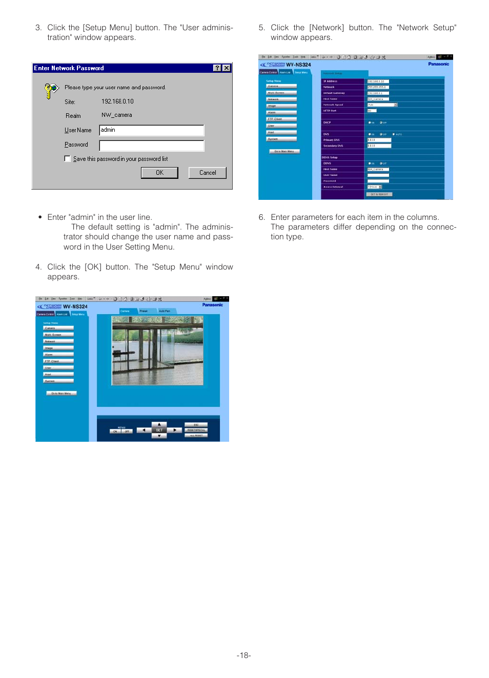 Panasonic WV-NS324 User Manual | Page 18 / 64