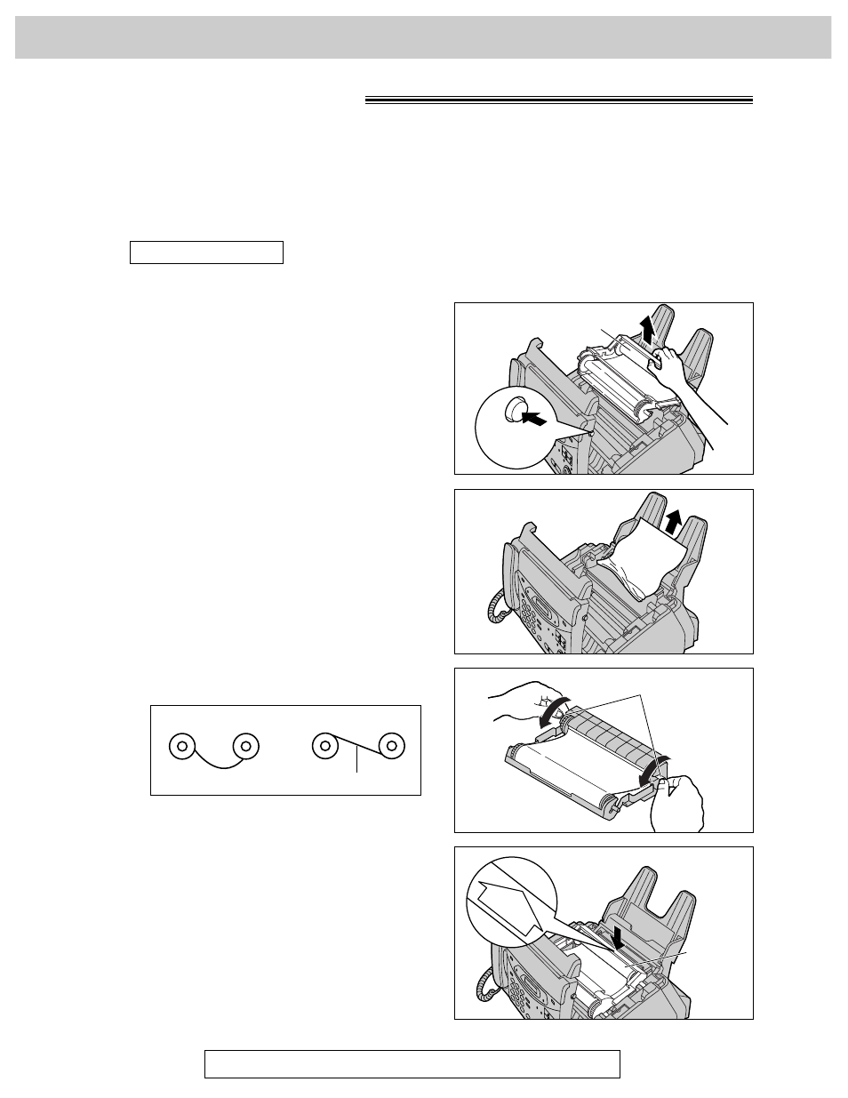 Jams, Recording paper jams, When paper has jammed under the film cartridge | Panasonic KX-FM106 User Manual | Page 112 / 148