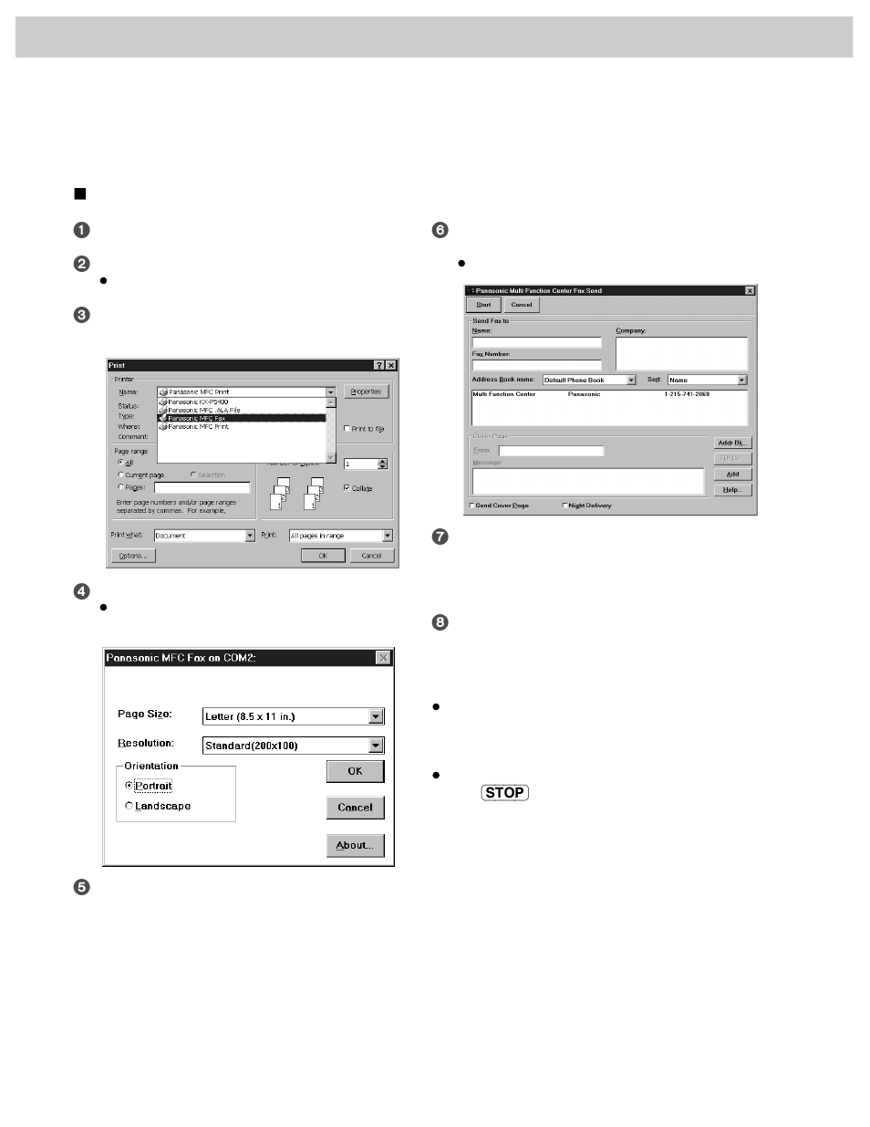 Comienzo rápido en español, Envío de faxes desde la aplicación windows | Panasonic KX-FM106 User Manual | Page 134 / 148