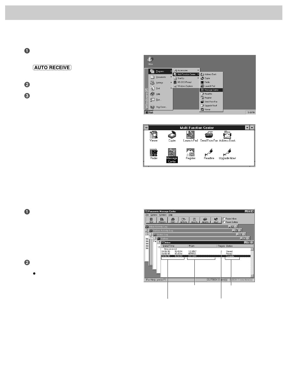 Comienzo rápido en español, Para ver la lista de faxes recibidos | Panasonic KX-FM106 User Manual | Page 136 / 148