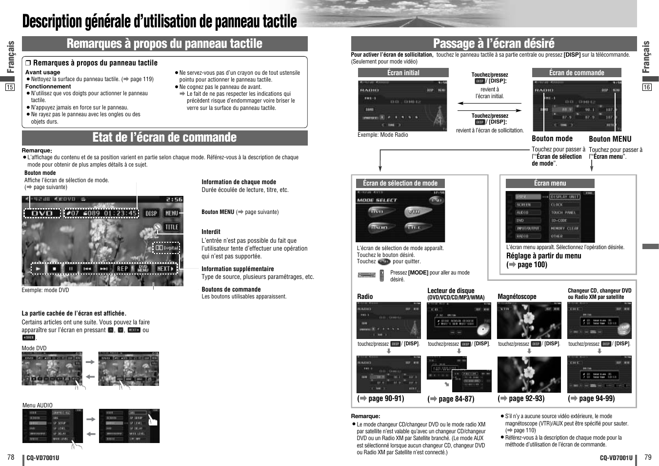 Français | Panasonic CQ-VD7001U User Manual | Page 40 / 93